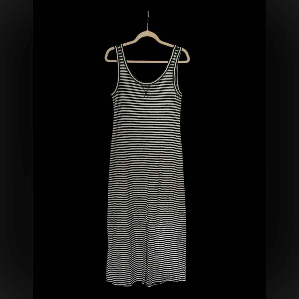 LOFT Black & White Stripe Maxi Tank Dress​​​​
